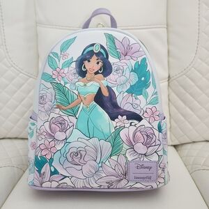 Disney Loungefly Jasmine Lavender Floral Backpack